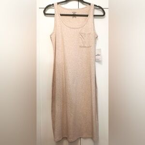 Jockey Sleeveless Summer Pocket Nightgown in Light Beige Heather NEW!